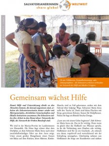 Titelbild des Rundbriefs. Eine Gruppe Frauen mit einer Salvatorianerin